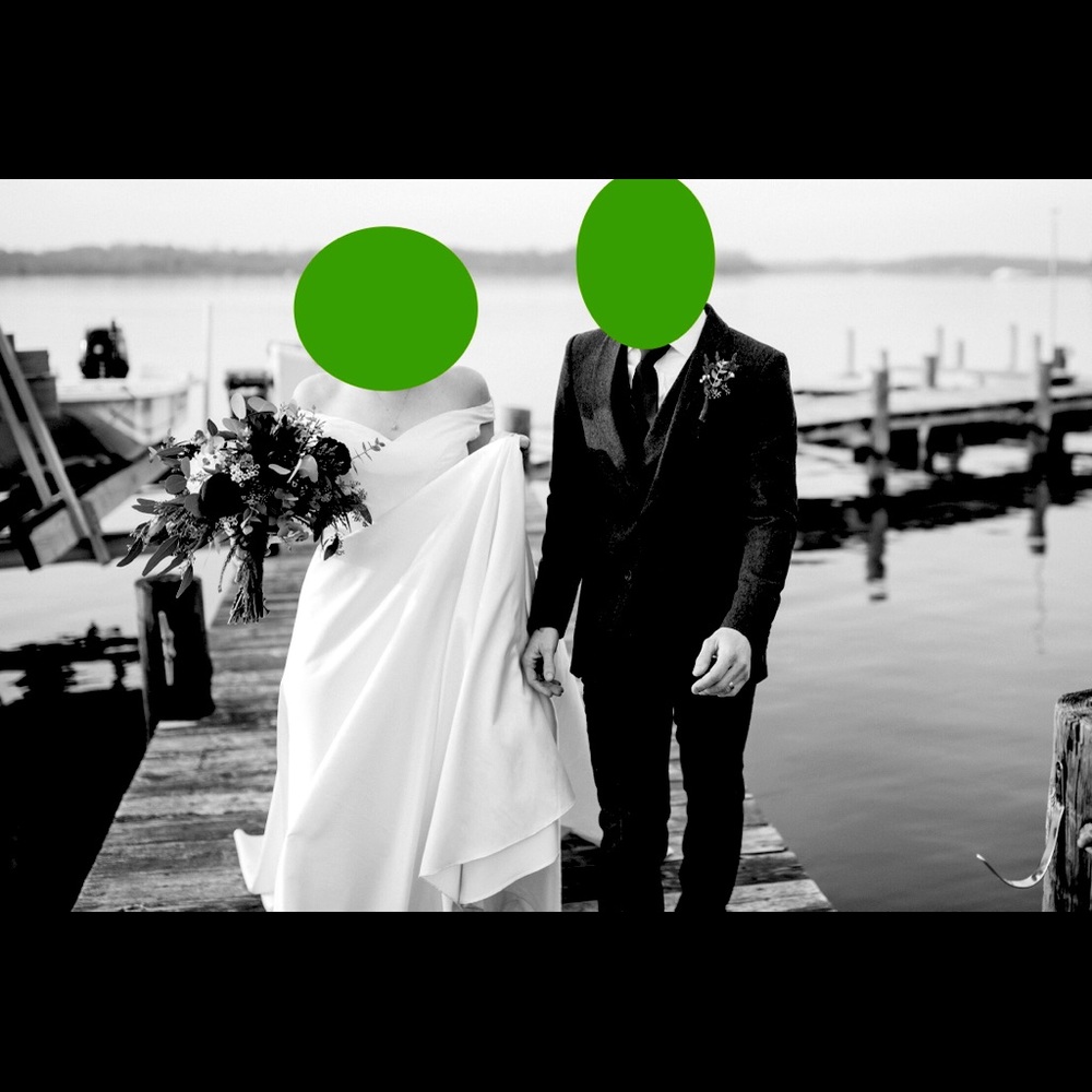 Beautiful Cream Full-Length Wedding Gown